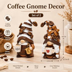 Hodao Coffee Gnome Figurines, Chocolate & Cream, Set of 2 - Image 2