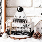 Geelin 4 Pcs Winter Cozy Table Decoration Wooden Book Stack Sign - Image 2