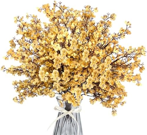 Babys Breath Artificial Flowers 8 Bundles Real Touch UV Resistant Fake Flowers Silk Faux Flowers for Vase Home Office Wedding DIY Floral Indoor Outdoor Centerpiece Table Decoration by Unknown
