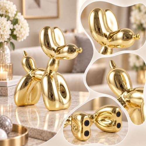 Balloon Dog Sculpture Modern Home Decor Collectible Figurines Funky Statues for Bedroom Trendy Animal Decor for Coffee Table Living Room Decor Art Resin Decor Office Standing Desk Decor - Image 4
