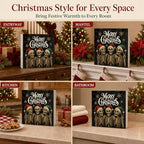 Christmas Decorations Gothic Funny Skeleton Santa Wooden Box Sign - Image 6