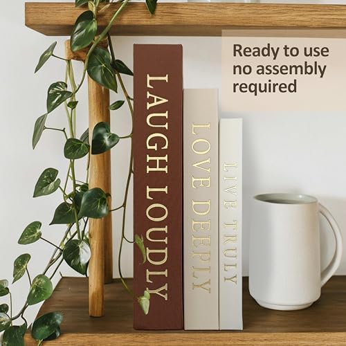 Aesthetic Decorative Books, Set of 3 Linen Faux Books for Decoration - Image 3