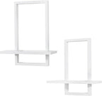PHOENANCEE Square Wall Shelf, Framed Floating Shelves Set of 2, Decorative - Image 9