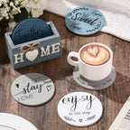 Queekay House Warming Gifts New Home Farmhouse Coasters Set of 6, Slate - Image 5