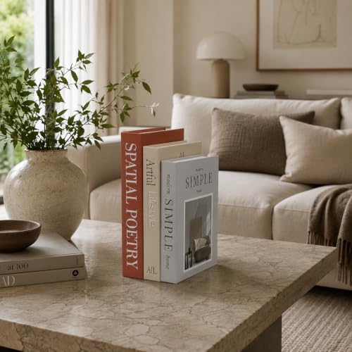 3 PCS Faux Decorative Books for Home Decor-Coffee Table Books Decor-Aesthetic Fake/Faux Books (Natural Spaces Artful Simple) by YOYMJBY