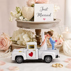 Engagement Gifts for Couples, Bride and Groom Metal Wedding Truck Decor - Image 2