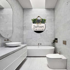 Bathroom Decor Accessories Farmhouse 24H Open Wooden Door Wall Wreath Sign - Image 5