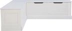 Linon Harris White Solid Pine Backless Nook - Image 21