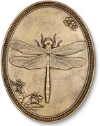 Vintage Dragonfly Wall Sculpture, Antique Wall Decor, Gold Wall Art, Hanging Decoration with Embossed Dragonfly Design, Vintage Decoration for Living Room Bedroom and Hallway, Housewarming Gift by Newinhome