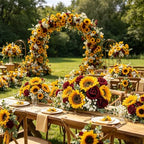 24PCS Fake Rustic Flowers Artificial Fall Sunflowers and Roses - Image 7