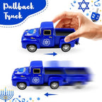 Hanukkah Truck Decor with 3 Wooden Dreidels and Gold Gelt Coins, 5.7-Inch - Image 4