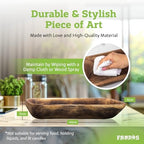 FANDOS Wooden Dough Bowl for Decor - 17¾ in Long Hand Carved Paulownia, Large Rustic Decorative Bowl for Home Table Centerpiece, Keys, Entryway Table, Catchall Tray & Wooden Dining Room Centerpiece - Image 4