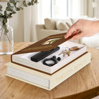 AKONEGE Set of 2 Linen Decorative Books with Hidden Storage for Home Decor - Image 3