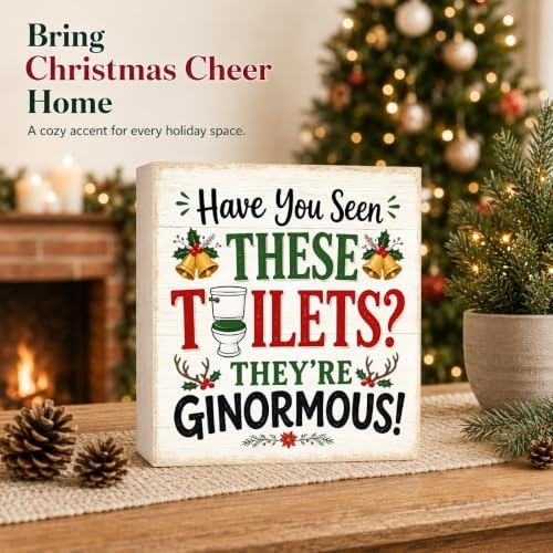 Christmas Bathroom Decor Funny Christmas Vacation Wood Box Sign - Image 2