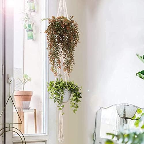 Artificial Hanging Vine, Faux Ivy Leaves Plastic Plants Greenery Fake Foliage Plant UV Resistant Vines Decor for Indoor Outdoor Home Kitchen Garden Office Wall Baskets Wedding Decoration Red 2 Pack - Image 3