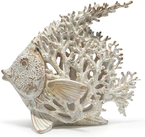 Hodao Sea Coral Fish Figurines, Angelfish Coral Reef Coastal Beach Decor - Image 2