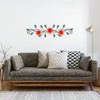 KHJCXS Metal Wall Art Modern Minimalist Metal Flowers Indoor Decor Horizontal Wall Art Iron Artwork,for Over Door,Bedroom,Living Room,Kitchen,Office Scroll Decor(Red) - Image 6