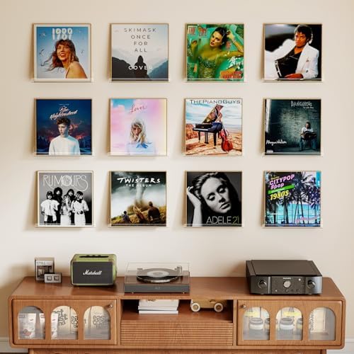 Laurensory Vinyl Record Wall Mount Shelves, 12 inch Vinyl Holder, 12 Pack - Image 2
