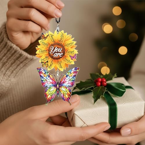 Christian Gifts for Women Birthday, Butterfly Inspirational Gifts for Friends, Mom, Sister, Girl, Female Coworker, Christian, God Says You are Sunflower Gifts for Women, Religious Desk Decor - Image 2