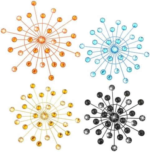Blulu 4 Pcs Starburst Wall Decor, Mid Century Wall Art, Bling Metal Decor - Image 2