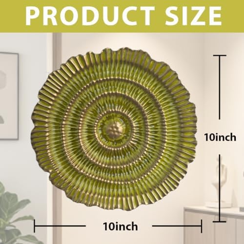Metal Wall Sculpture, 10'' Round Textured Radiant Sunburst Wall Decor - Image 2