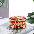 Hipiwe Oval Jewelry Box Classic Metal Trinket Organizer Ring Storage Box - Image 5