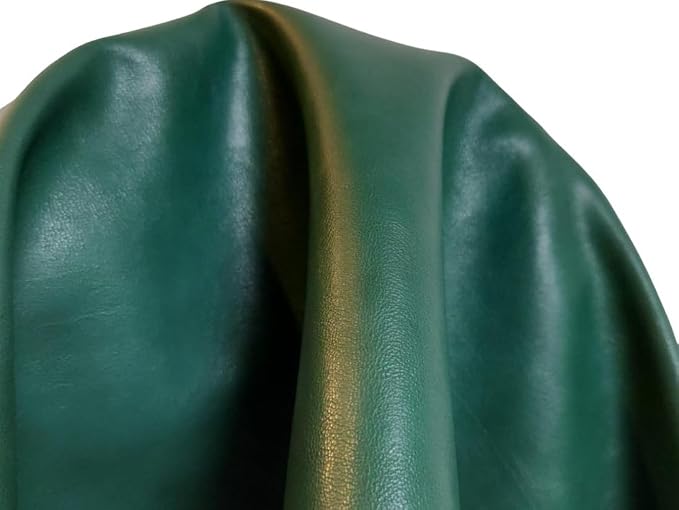 NAT Leathers | Hunter Green Soft Faux Leather Fabric Sheet PU | 2 Yards | 0.9 - Image 2