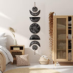 BBTO Boho Wall Decoration Moon Phase Wall Art Star Moon Decor, Black, White - Image 6