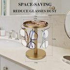 kondyfayo 360° Rotating Sunglass Organizer Storage, Stainless Steel Glasses Holder Stand, Glasses Organizer with Tray for Desk, Dresser, Tabletop, Nightstand and Home Decor (Gold) - Image 6