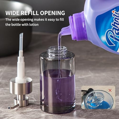 Enra Silver Glass Soap Dispenser, Foaming Hand Bathroom Soap Dispenser - Image 6