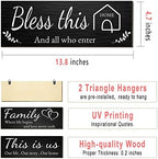 Joyhawk 4 Pieces Home Wall Decor Signs, THIS IS US/TOGETHER/BLESS THIS HOME/FAMILY Wall Decor For Living Room Bedroom, Rustic Wooden Farmhouse Wall Art Decor, 4.7 x 13.8 Inch(Black) - Image 2