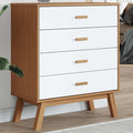 Scandinavian Drawer Cabinet in White and Brown by Unknown