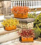 ATTGREAT Artificial Fall Flowers Outdoors UV Resistant Fake Mums Bulk Outside Faux Mums Plants Decorations for Home Garden Porch Hanging Planter Autumn Decor, 24 Bundles (Mix Orange Yellow Fall Red) - Image 4