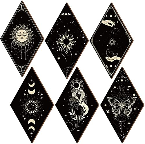 Sintuff 6 Pieces Halloween Mushroom Wall Decor Gothic Witchy Boho Wall Art by Sintuff