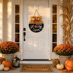 Interchangeable Welcome Sign for Front Door with 4 Seasonal Wreath and 14 Changeable Icons, Bless This Home for Spring Summer Fall Winter All Seasons Holiday, Rustic Round Wood Wreath Door Decoration - Image 4