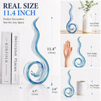 11.4" Tall Hand Blown Glass Sculpture, Murano Style Art Glass Figurine, Modern Coastal Home Decor Accent for Shelf, Table, TV Stand, Living Room Decoration - Image 2