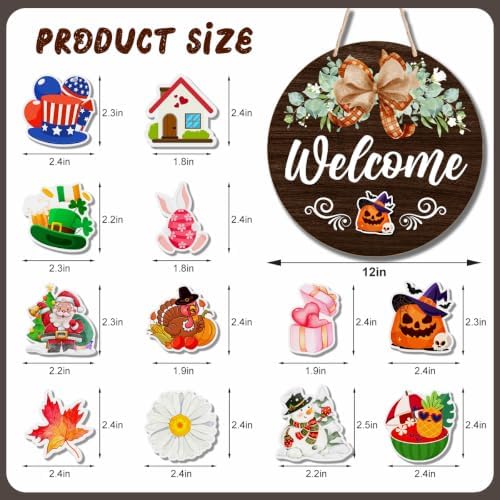 Interchangeable Welcome Sign Fall Halloween Front Porch Decoration - Image 2