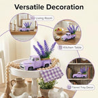 Purple Spring Truck Decor with Lavender Flowers, 5.7 Inch Metal Farm Pickup - Image 2