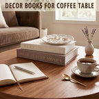 Decorative Books Set with Tray, Linen Coffee Table Books Decor - Image 3