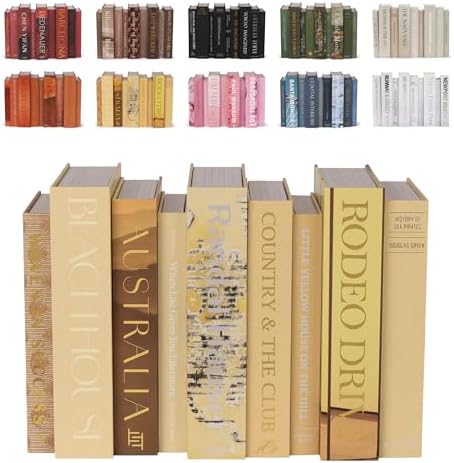 ORITZIO Yellow Faux Books Set of 9 - Hidden Storage Decorative Fake Books for Coffee Table, Home Staging, Interior Design & Fashion Accents & Beach House Accessories by Unknown