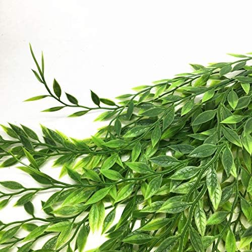 CATTREE Artificial Weeping Willow, Plastic Plants Greenery Leaves Fake Hanging Vine Faux Ivy Garland UV Resistant for Indoor Outdoor Garden Baskets Wedding Party Table Decor Decoration 4 Pack - Image 3