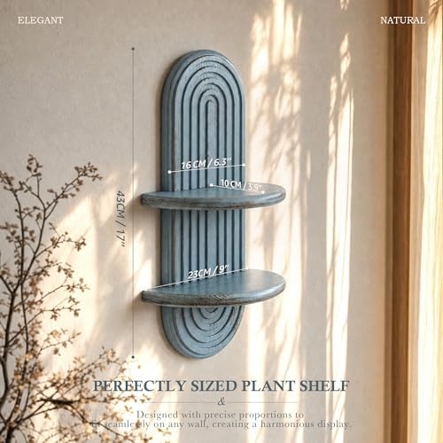 Plant Wall Shelf for Wall Decor: Hanging Plant Shelf for Indoor Plant, Blue - Image 2