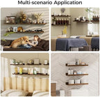 upsimples Floating Shelves for Wall Decor and Storage, Brown, 6Pcs 15.7'' - Image 6