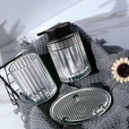CERBIOR Bathroom Accessories Set, 4 PCS Glass Bathroom Set,Black Grey - Image 5
