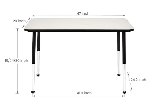 Amazon Basics Adjustable Height Rectangular Classroom Activity Table, Writing - Image 3