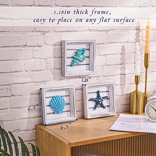 LODOCAVE Seashell Starfish 3D Art Beach Wall Decor, 6.3"x6.3" - Image 5
