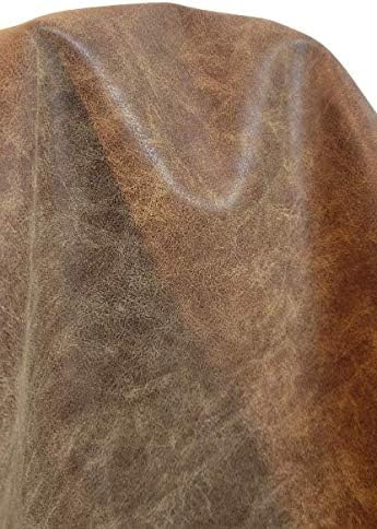NAT Leathers | Acorn Tan Distressed Vintage Crazy Horse Soft Faux Leather by NATLeathers