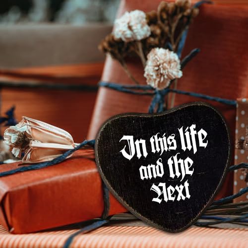 Gothic Wall Decor - In This Life And The Next Black Heart Wooden Hanging Sign -Halloween Wall Art Decor For Home Living Room Bathroom, Birthday Housewarming Graduation Gift For Women Men-A01 - Image 6