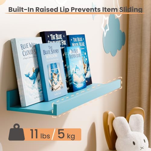 upsimples Floating Shelves for Wall Decor Storage, Multicolor, 6Pcs, 15.7'' - Image 5