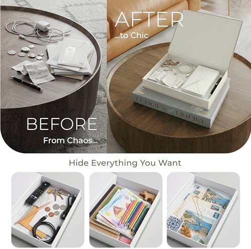 Decorative Books for Home Decor – Beige & Sage Linen Faux Books for Decoration: Aesthetic Fake Book Shelf, Living Room, Mantle, Entryway & Coffee Table Decor – Stack Faux Book Storage Box, Set of 2 - Image 6